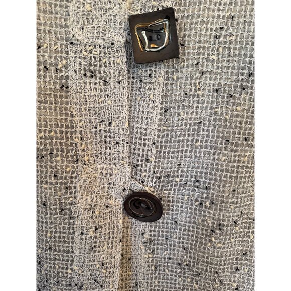 Casual Corner Open Sweater and Tank Top Set Large Gray Textured Sleeveless Knit - Picture 7 of 12